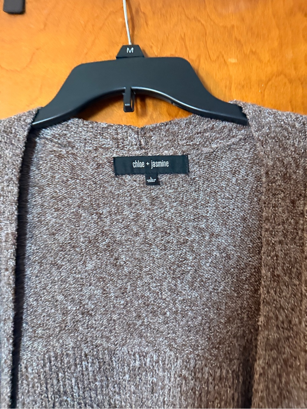 Open-Front Cozy Ribbed Cardigan Sweater - brown - Picture 2 of 3